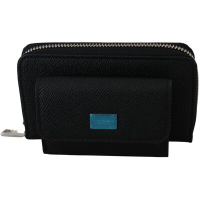 Dolce & Gabbana Schwarze Herren Münzbörse mit Reißverschluss 100% Leder Geldbörse Mehrfarben Einheitsgröße Dolce & Gabbana Schwarze Herren Münzbörse mit Reißverschluss 100% Leder Geldbörse Mehrfarben Einheitsgröße