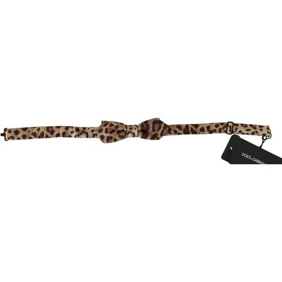 Dolce & Gabbana Braun Leopard Seide Einstellbare Hals Papillon Männer Fliege Mehrfarben Einheitsgröße Dolce & Gabbana Braun Leopard Seide Einstellbare Hals Papillon Männer Fliege Mehrfarben Einheitsgröße