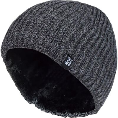 Heat Holders - Herren Fleece gefüttert Thermal Winter gestrickt Beanie Hut Holzkohle Einheitsgröße Heat Holders - Herren Fleece gefüttert Thermal Winter gestrickt Beanie Hut Holzkohle Einheitsgröße