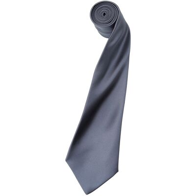 Premier - "Colours" Krawatte für Herren/Damen Unisex (Stahl) Grau Einheitsgröße Premier - "Colours" Krawatte für Herren/Damen Unisex (Stahl) Grau Einheitsgröße