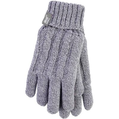 Heat Holders Damen Kabelstrick 2.3 Tog Handschuhe - Grau - S/M Heat Holders Damen Kabelstrick 2.3 Tog Handschuhe - Grau - S/M