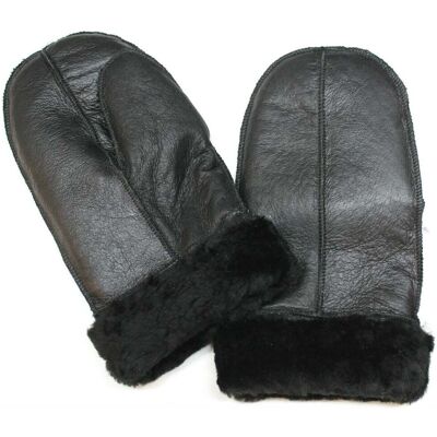 Infinity Leather Unisex-Fäustlinge aus Schaffell Schwarz S Infinity Leather Unisex-Fäustlinge aus Schaffell Schwarz S