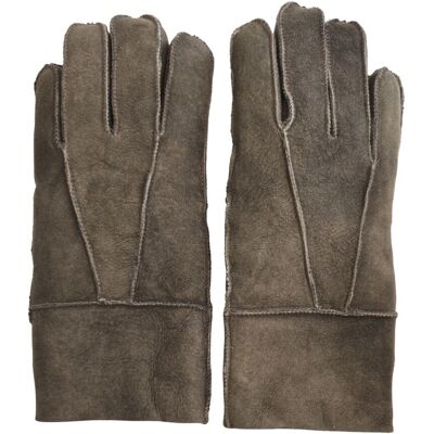 Infinity Leather Braune Unisex-Handschuhe aus Schaffell-Wildleder mit aufrollbarer Manschette Braun S Infinity Leather Braune Unisex-Handschuhe aus Schaffell-Wildleder mit aufrollbarer Manschette Braun S