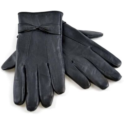 Sock Snob Damen Damen Fleece gefüttert Warm Schafsleder Handschuhe mit Schleife Schwarz M Sock Snob Damen Damen Fleece gefüttert Warm Schafsleder Handschuhe mit Schleife Schwarz M
