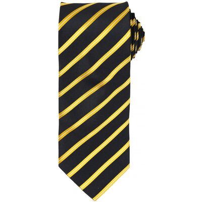 Premier Mens Sports Streifenmuster Formal Arbeit Krawatte (Schwarz / Gold) Schwarzes Gold Einheitsgröße Premier Mens Sports Streifenmuster Formal Arbeit Krawatte (Schwarz / Gold) Schwarzes Gold Einheitsgröße