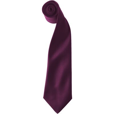 Premier Colours Herren Satin Clip Krawatte (2er Pack) (Aubergine) Lila Einheitsgröße Premier Colours Herren Satin Clip Krawatte (2er Pack) (Aubergine) Lila Einheitsgröße
