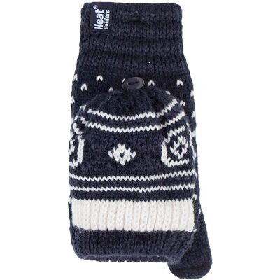 Heat Holders Ladies Warm Fairisle Patterned Thermal Fingerless Converter Handschuhe Marine Einheitsgröße Heat Holders Ladies Warm Fairisle Patterned Thermal Fingerless Converter Handschuhe Marine Einheitsgröße