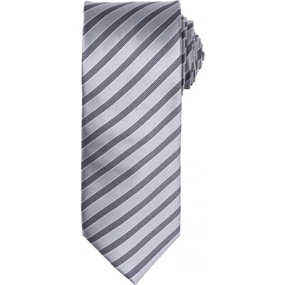 Premier Mens Double Stripe Pattern Formal Business Tie (Silber/Dunkelgrau) Silber Einheitsgröße Premier Mens Double Stripe Pattern Formal Business Tie (Silber/Dunkelgrau) Silber Einheitsgröße