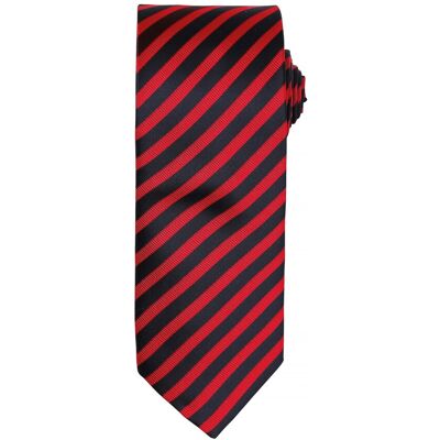 Premier Mens Double Stripe Pattern Formal Business Tie (Rot/Schwarz) Rot Einheitsgröße Premier Mens Double Stripe Pattern Formal Business Tie (Rot/Schwarz) Rot Einheitsgröße