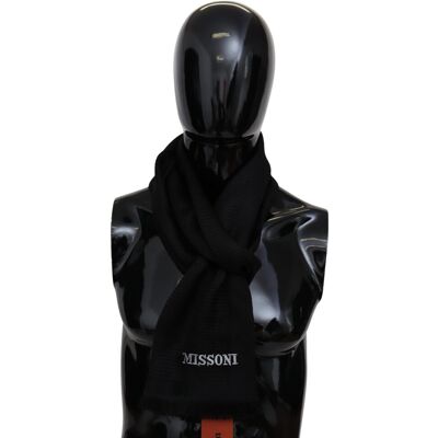 Missoni Echarpe unisexe à franges en laine mélangée noire pour hommes, à porter au cou Schwarz Einheitsgröße Missoni Echarpe unisexe à franges en laine mélangée noire pour hommes, à porter au cou Schwarz Einheitsgröße
