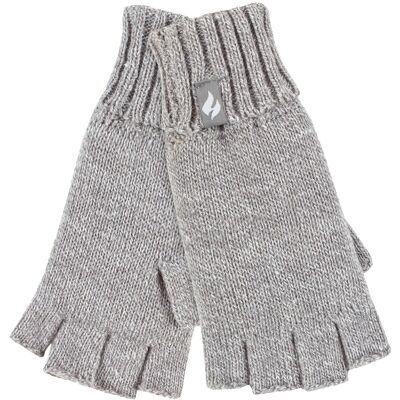 Ladies Solid Knitted Fingerless Gloves HEAT HOLDERS Grau Grau Einheitsgröße Ladies Solid Knitted Fingerless Gloves HEAT HOLDERS Grau Grau Einheitsgröße