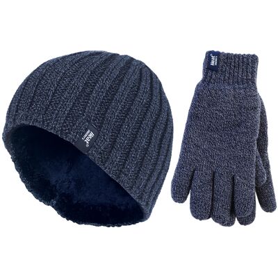 Heat Holders Herren Thermomütze & Handschuh Set für den Winter Wärmespeicher Fleece gefüttert - Navy Marine L/XL Heat Holders Herren Thermomütze & Handschuh Set für den Winter Wärmespeicher Fleece gefüttert - Navy Marine L/XL