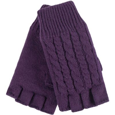 HEAT HOLDERS Damen Winter-Thermo-Fingerlose Handschuhe mit Zopfmuster Fuchsie Einheitsgröße HEAT HOLDERS Damen Winter-Thermo-Fingerlose Handschuhe mit Zopfmuster Fuchsie Einheitsgröße