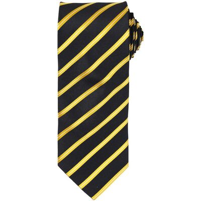 Premier - Krawatte für Herren (Schwarz/Gold) Schwarz Einheitsgröße Premier - Krawatte für Herren (Schwarz/Gold) Schwarz Einheitsgröße