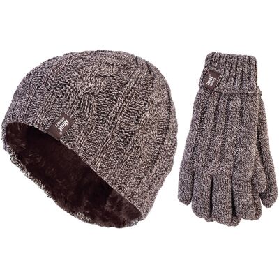 Heat Holders - Damen Mütze & Handschuhe Set für den Winter - Fawn Beige M/L Heat Holders - Damen Mütze & Handschuhe Set für den Winter - Fawn Beige M/L