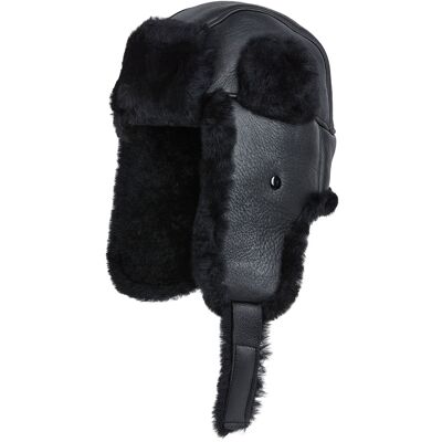 Infinity Leather Schwarze RAF-Fliegermütze für Herren, Schaffell, B-55, Wintermütze aus warmem Leder Schwarz M Infinity Leather Schwarze RAF-Fliegermütze für Herren, Schaffell, B-55, Wintermütze aus warmem Leder Schwarz M