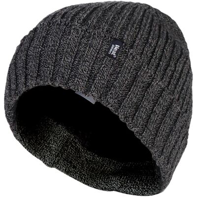 Heat Holders - Herren Rippenstrick Fleece gefüttert isoliert warm Turn Over Manschette Thermal Winter Beanie Hut - grau Grau Einheitsgröße Heat Holders - Herren Rippenstrick Fleece gefüttert isoliert warm Turn Over Manschette Thermal Winter Beanie Hut - grau Grau Einheitsgröße