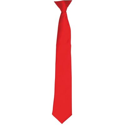 Premier Colours Herren Satin-Clip-Krawatte (Rot) Rot Einheitsgröße Premier Colours Herren Satin-Clip-Krawatte (Rot) Rot Einheitsgröße