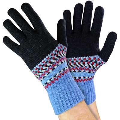 Sock Snob Herren Wollhandschuhe Winterlich süße Fair-Isle-Handschuhe für kaltes Wetter Blau Einheitsgröße Sock Snob Herren Wollhandschuhe Winterlich süße Fair-Isle-Handschuhe für kaltes Wetter Blau Einheitsgröße