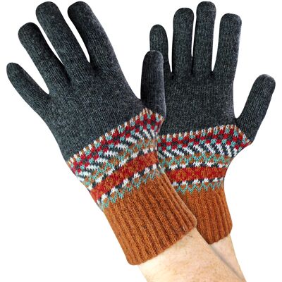 Sock Snob Herren Wollhandschuhe Winterliche süße Fairisle-Handschuhe für kaltes Wetter Orange Einheitsgröße Sock Snob Herren Wollhandschuhe Winterliche süße Fairisle-Handschuhe für kaltes Wetter Orange Einheitsgröße