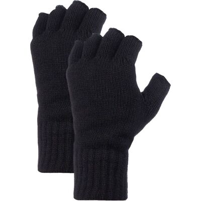 Heat Holders Herrenfingerlose Handschuhe mit thermischem Fleece-Futter Schwarz Einheitsgröße Heat Holders Herrenfingerlose Handschuhe mit thermischem Fleece-Futter Schwarz Einheitsgröße