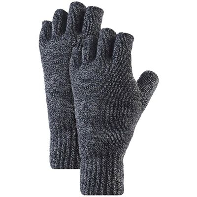 Heat Holders Herren Fingerlose Handschuhe mit thermischem Fleece-Futter Grau Einheitsgröße Heat Holders Herren Fingerlose Handschuhe mit thermischem Fleece-Futter Grau Einheitsgröße