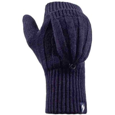 Heat Holders Damen Kabelstrick 2.3 Tog Thermo Winter Fingerlose Umwandlungshandschuhe Marine Einheitsgröße Heat Holders Damen Kabelstrick 2.3 Tog Thermo Winter Fingerlose Umwandlungshandschuhe Marine Einheitsgröße