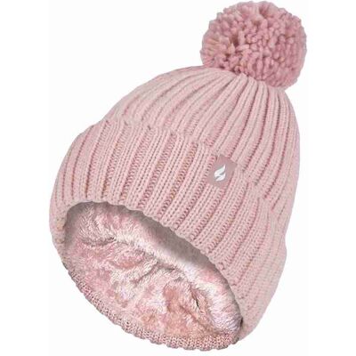 Heat Holders Damen Rippstrick-Mütze mit Umschlag, thermoisoliert, Winter, Pom Pom Cremefarben Einheitsgröße Heat Holders Damen Rippstrick-Mütze mit Umschlag, thermoisoliert, Winter, Pom Pom Cremefarben Einheitsgröße