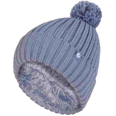 Heat Holders Damen Rippenmuster Umschlagmütze mit thermoisolierender Winter-Pompon-Bobble Blau Einheitsgröße Heat Holders Damen Rippenmuster Umschlagmütze mit thermoisolierender Winter-Pompon-Bobble Blau Einheitsgröße