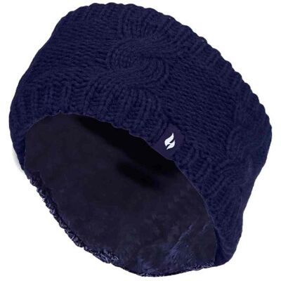 Heat Holders Damen Kabelstrick Fleece gefüttertes thermisches Winter Ohrwärmer Stirnband Marine Einheitsgröße Heat Holders Damen Kabelstrick Fleece gefüttertes thermisches Winter Ohrwärmer Stirnband Marine Einheitsgröße