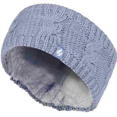 Heat Holders Damen Kabelstrick Fleecegefüttertes Thermo-Winter-Ohrwärmer-Stirnband Blau Einheitsgröße Heat Holders Damen Kabelstrick Fleecegefüttertes Thermo-Winter-Ohrwärmer-Stirnband Blau Einheitsgröße