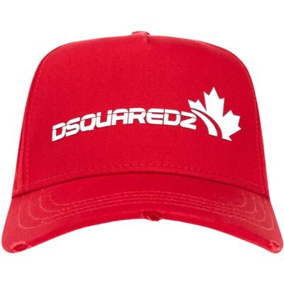 Dsquared2 Weiße Logo-familie Roter Hut Rot Einheitsgröße Dsquared2 Weiße Logo-familie Roter Hut Rot Einheitsgröße