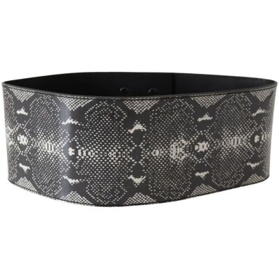 Ermanno Scervino Schwarzer Breiter Leder-Schlangenleder-Gürtel Schwarz 65cm Ermanno Scervino Schwarzer Breiter Leder-Schlangenleder-Gürtel Schwarz 65cm
