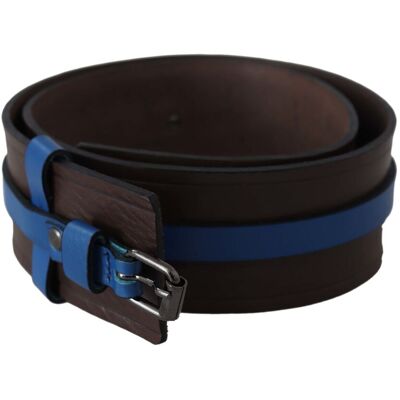 Costume National Leder Gürtel mit blauen Akzenten Braun Einheitsgröße Costume National Leder Gürtel mit blauen Akzenten Braun Einheitsgröße