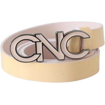 Costume National CNC Logo Ledergürtel Gelb Einheitsgröße Costume National CNC Logo Ledergürtel Gelb Einheitsgröße