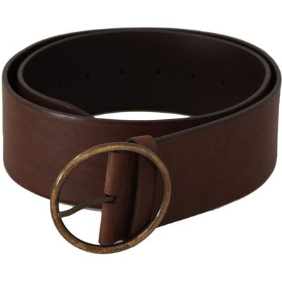 Dolce & Gabbana Leder Gürtel Braun Runde Schnalle Braun Einheitsgröße Dolce & Gabbana Leder Gürtel Braun Runde Schnalle Braun Einheitsgröße