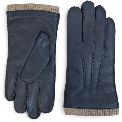 Infinity Leather Herrenhandschuhe aus marineblauem italienischem Leder mit warmem Wollfutter, ideal für Winter, Reiten und Autofahren. Blau/Marineblau 2XL Infinity Leather Herrenhandschuhe aus marineblauem italienischem Leder mit warmem Wollfutter, ideal für Winter, Reiten und Autofahren. Blau/Marineblau 2XL