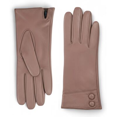 Infinity Leather Damen-Fahrhandschuhe aus nudefarbenem, beigefarbenem italienischem Leder mit weichem Wollfutter und Knopfleiste für den Winter Nackt XL Infinity Leather Damen-Fahrhandschuhe aus nudefarbenem, beigefarbenem italienischem Leder mit weichem Wollfutter und Knopfleiste für den Winter Nackt XL