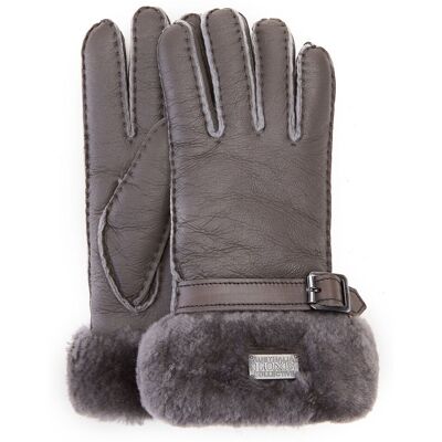 Australia Luxe Stulpenhandschuhe aus Leder, graue Handschuhe Grau M Australia Luxe Stulpenhandschuhe aus Leder, graue Handschuhe Grau M