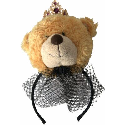 Dolce & Gabbana Brauner Teddybär Goldene Kristallkrone Haarband Diadem Braun Einheitsgröße Dolce & Gabbana Brauner Teddybär Goldene Kristallkrone Haarband Diadem Braun Einheitsgröße