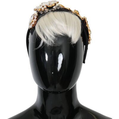 Dolce & Gabbana Schwarzes Kristall Weißes Haar Friseurs Headband Diadem Schwarz Einheitsgröße Dolce & Gabbana Schwarzes Kristall Weißes Haar Friseurs Headband Diadem Schwarz Einheitsgröße