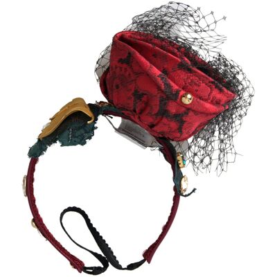 Dolce & Gabbana Rotes Diadem-Haarband mit mehrfarbigen Rosen aus Seiden-Kristallnetz-Logo Rot Einheitsgröße Dolce & Gabbana Rotes Diadem-Haarband mit mehrfarbigen Rosen aus Seiden-Kristallnetz-Logo Rot Einheitsgröße