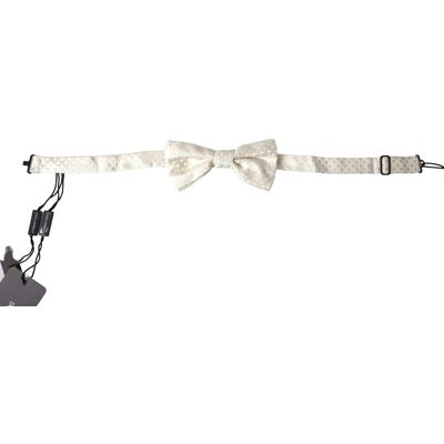 Dolce & Gabbana Elfenbein-Fantasie-Muster Verstellbare Halsband Papillon-Fliege Weiß Einheitsgröße Dolce & Gabbana Elfenbein-Fantasie-Muster Verstellbare Halsband Papillon-Fliege Weiß Einheitsgröße