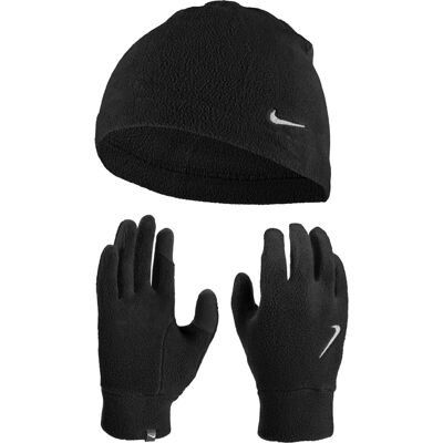 Nike - Logo-Mütze & Handschuhe, Fleece (Schwarz) Schwarz S/M Nike - Logo-Mütze & Handschuhe, Fleece (Schwarz) Schwarz S/M