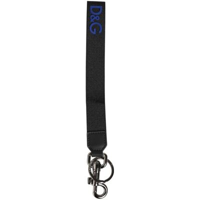 Dolce & Gabbana Schwarzer Blauer DG Logo Polyester Messing Halter Schlüsselanhänger Schlüsselring Schwarz Einheitsgröße Dolce & Gabbana Schwarzer Blauer DG Logo Polyester Messing Halter Schlüsselanhänger Schlüsselring Schwarz Einheitsgröße
