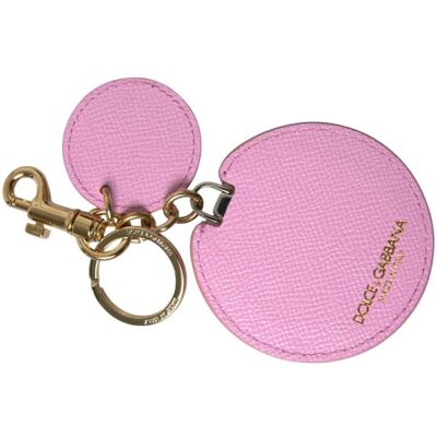 Dolce & Gabbana Pink Kalbleder Schlüsselanhänger mit Gold-Metall-Logo-Druck Gold Einheitsgröße Dolce & Gabbana Pink Kalbleder Schlüsselanhänger mit Gold-Metall-Logo-Druck Gold Einheitsgröße