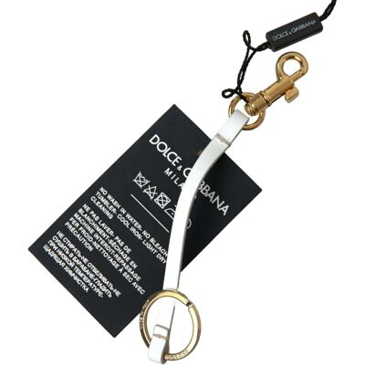 Dolce & Gabbana Schwarzer Silikon DG Logo Goldmessing Schlüsselanhänger Gold Einheitsgröße Dolce & Gabbana Schwarzer Silikon DG Logo Goldmessing Schlüsselanhänger Gold Einheitsgröße