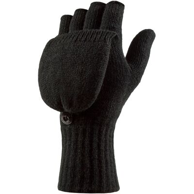 Heat Holders Damen Herren Thermo-Umwandlungs-Handschuhe mit fingerloser Option Schwarz S/M Heat Holders Damen Herren Thermo-Umwandlungs-Handschuhe mit fingerloser Option Schwarz S/M