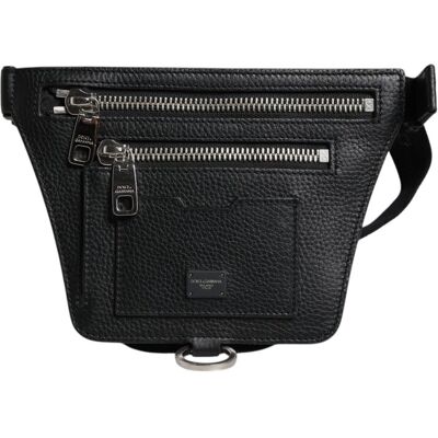 Dolce & Gabbana Schwarzer Kalbsleder-Logo-Plakette Gürtel Hüfttasche für Herren Schwarz Einheitsgröße Dolce & Gabbana Schwarzer Kalbsleder-Logo-Plakette Gürtel Hüfttasche für Herren Schwarz Einheitsgröße