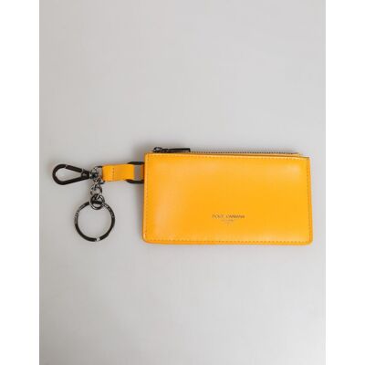 Dolce & Gabbana Gelbes Orange Leder Kreditkarten Schlüsselanhänger Clip-On Geldbörse Gelb Einheitsgröße Dolce & Gabbana Gelbes Orange Leder Kreditkarten Schlüsselanhänger Clip-On Geldbörse Gelb Einheitsgröße